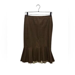 Robert Rodriguez Brown Pencil Skirt